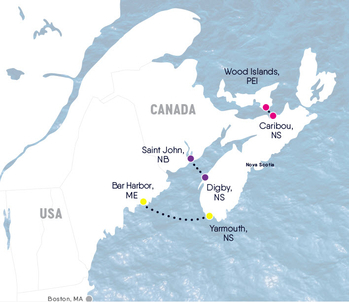 bay ferries map